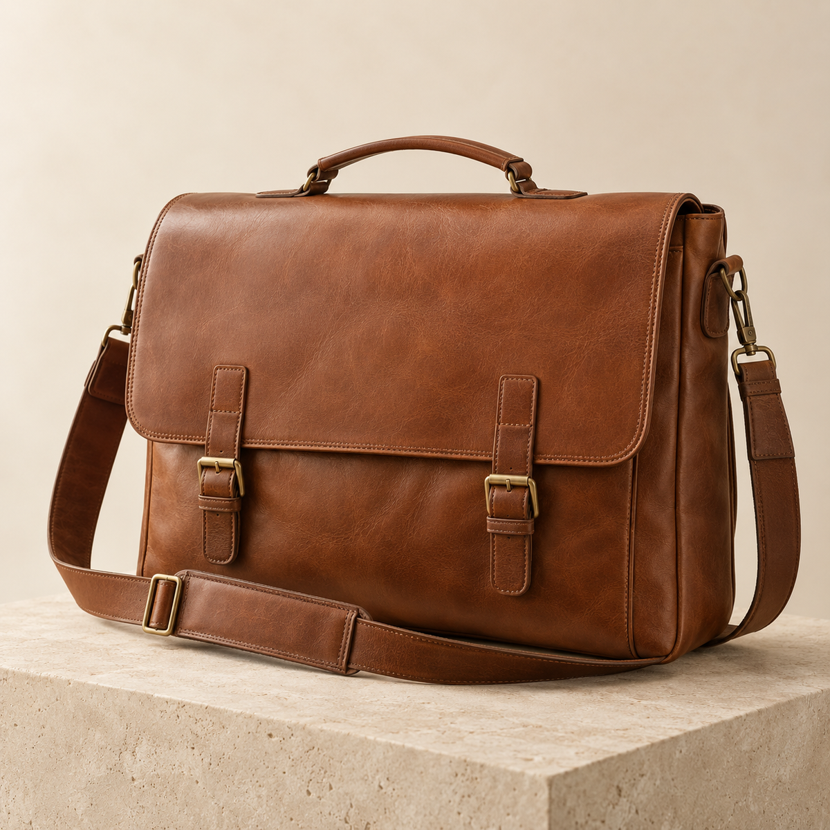 Sacoche homme cognac Victor